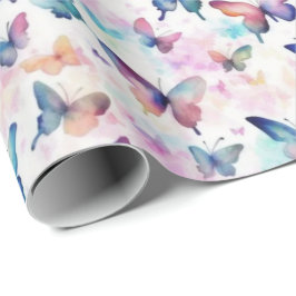 Vattenfärgsmällor: Fluttering Beauty Presentpapper