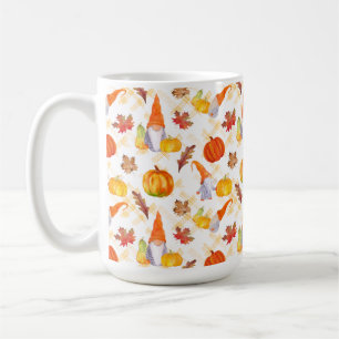 Vattenfärgsmällor, pumpa och Löv Kaffemugg