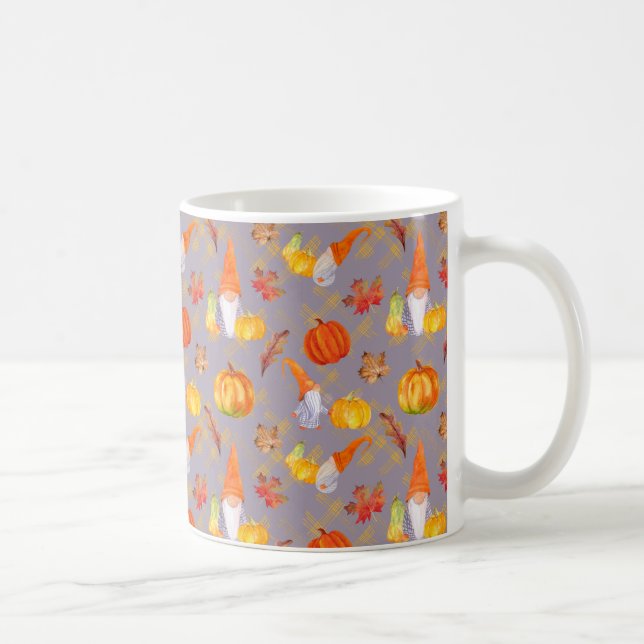 Vattenfärgsmällor, pumpa och Löv Kaffemugg (Höger)