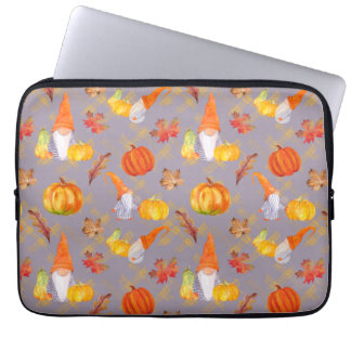 Vattenfärgsmällor, pumpa och Löv Laptop Fodral