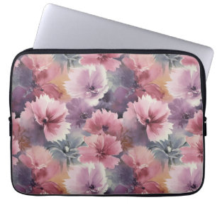 vattenfärgsmålning av blommigtar med mjuka kanter laptop fodral