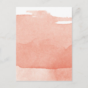 Vattenfärgsmålning Coral Rosa Ombre Modern Art Vykort