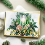 Vattenfärgsmålning Evergreen Candle jul Helgkort<br><div class="desc">Helgdag temaobjekt designade av Umua. Tryckt och avsänt av Zazzle eller deras närstående företag.</div>