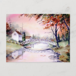 Vattenfärgsmålning för Arched Bridge Vykort