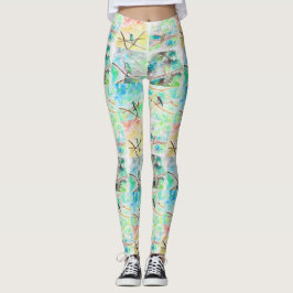 Vattenfärgsmålning för Hummingbird Collection Leggings