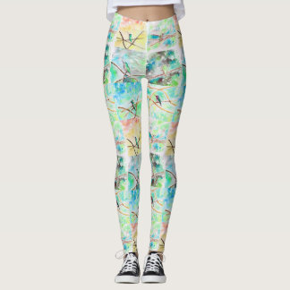 Vattenfärgsmålning för Hummingbird Collection Leggings