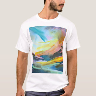 Vattenfärgsmålning för konstnärlig abstrakt t shirt