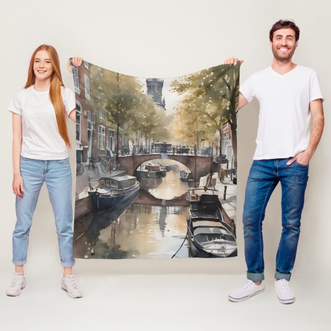 Vattenfärgsmålning i Amsterdam Fleecefilt (På plats)