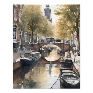 Vattenfärgsmålning i Amsterdam Fototryck