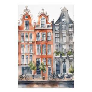 Vattenfärgsmålning i Amsterdam Fototryck
