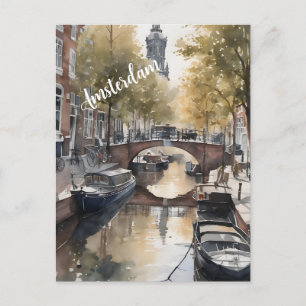 Vattenfärgsmålning i Amsterdam Helg Vykort