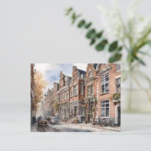 Vattenfärgsmålning i Amsterdam Vykort