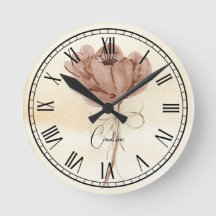 Vattenfärgsmålningsskript för Monogram-blommigt