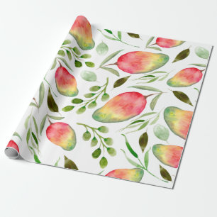 Vattenfärgsmanöver Mönster Frukt Presentpapper