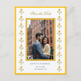 Vattenfärgsmarkering Foto Spara datum Meddelande Vykort