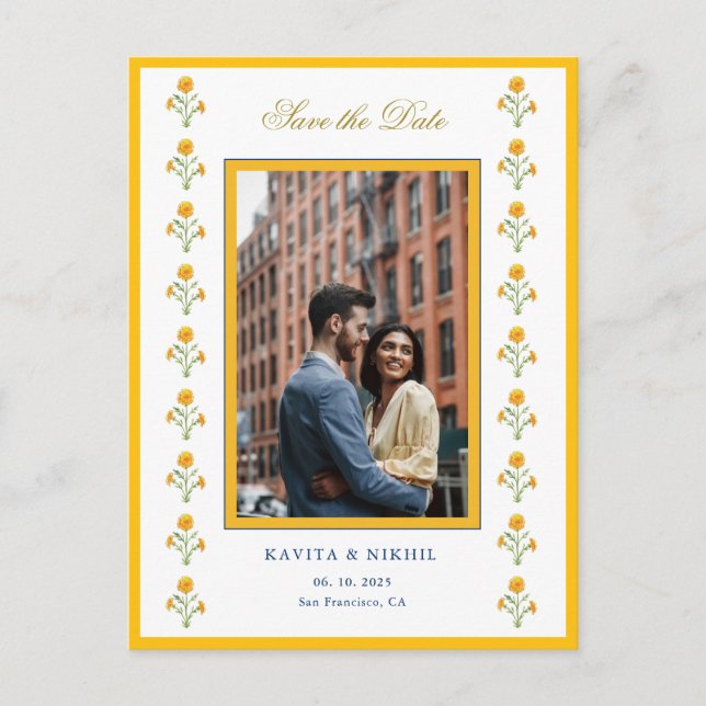 Vattenfärgsmarkering Foto Spara datum Meddelande Vykort (Framsida)