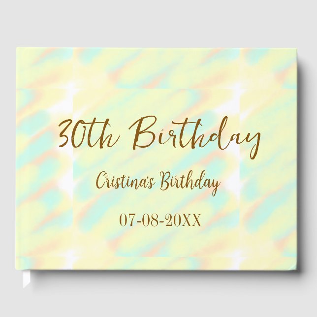 Vattenfärgsmätare för orange i gulten lycklig gästböcker (Framsida)