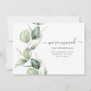 Vattenfärgsmeddelande Eucalyptus Flytta Adress