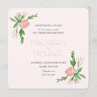 vattenfärgsmeddelande om förlovning inbjudningar