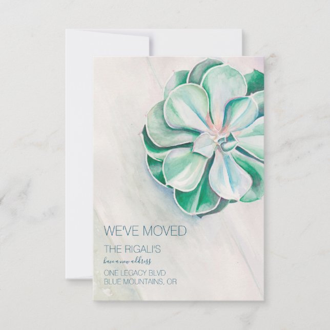 Vattenfärgsmeddelande om suckkulär Flytta OSA Kort (Framsida)