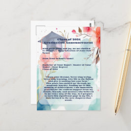 Vattenfärgsmeddelande Studenten Vykort