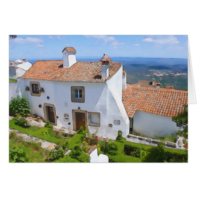 Vattenfärgsmedelhus Hälsningskort (Framsidan Horizontal)