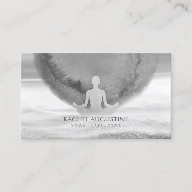 VattenfärgsMeditation Yoga Instructor Zen OM-tecke Visitkort (Framsida)