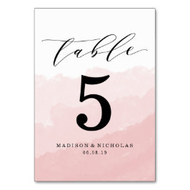 Vattenfärgsmeny | Bordsnummer-kort för Personlig Bordsnummer