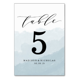 Vattenfärgsmeny | Bordsnummer-kort för Personlig Bordsnummer