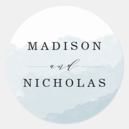 Vattenfärgsmeny | Bröllopsstiftare Runt Klistermärke