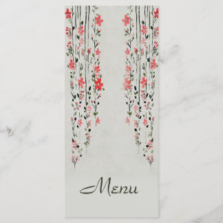 Vattenfärgsmenyn bröllop i Oriental stil blommigt Meny