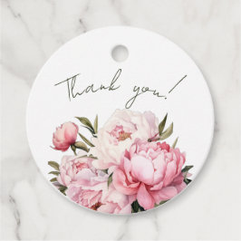 Vattenfärgsminimalistisk peonbabydusch gåvor etiketter
