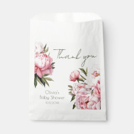 Vattenfärgsminimalistisk peonisk elegant babydusch