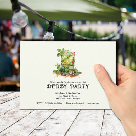 Vattenfärgsminkad Mint Julep-derby Inbjudningar