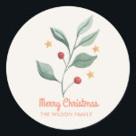 Vattenfärgsmistletoe Star christmas favorittaggar Runt Klistermärke<br><div class="desc">Vattenfärgsmistletoe Star christmas favorittaggar</div>