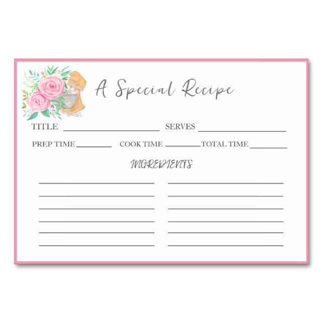 Vattenfärgsmixer med utbyte av Ro-recept Bordsnummer (Framsidan)