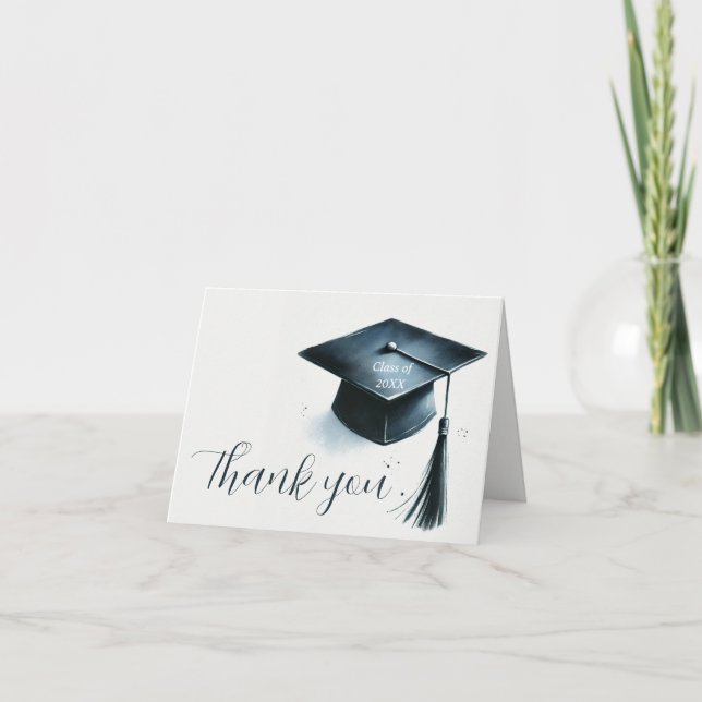 Vattenfärgsmodell Elegant Modern Studenten Tack Kort (Framsida)
