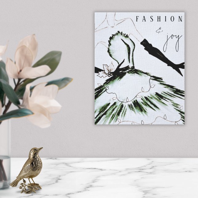 Vattenfärgsmodell Vogue Mode Model Helgdag Canvastryck (Skapare uppladdad)