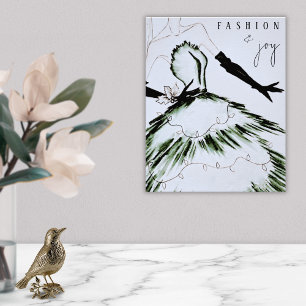 Vattenfärgsmodell Vogue Mode Model Helgdag Fototryck