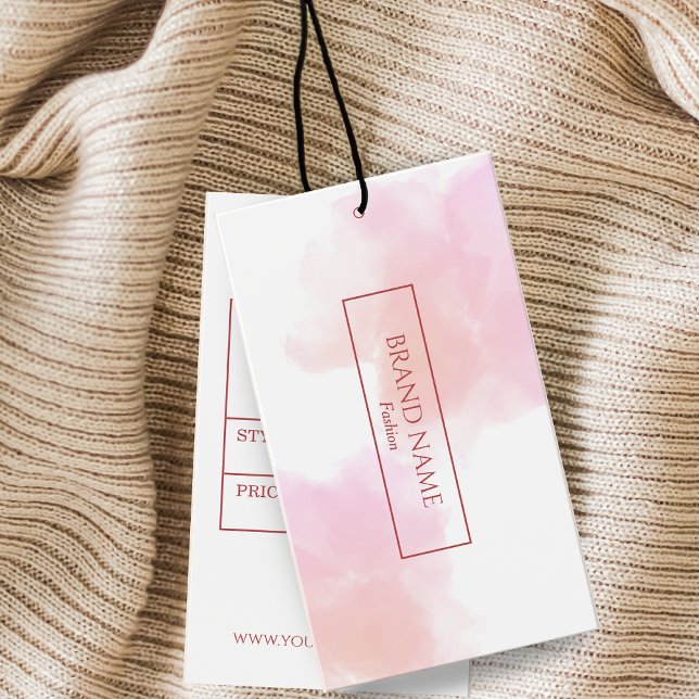 Vattenfärgsmodern Rosa Line-märkre Visitkort (Skapare uppladdad)