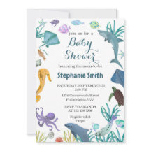 Vattenfärgsmodern under Sea Baby Shower