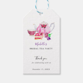 VattenfärgsMöhippa Tea Party Lila Chic Presentetikett