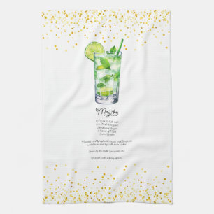 Vattenfärgsmojito Anpassningsbar Drink Recept Kökshandduk