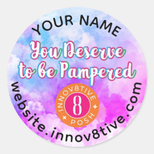 Vattenfärgsmoln Innov8tive Posh-etikett Runt Klistermärke