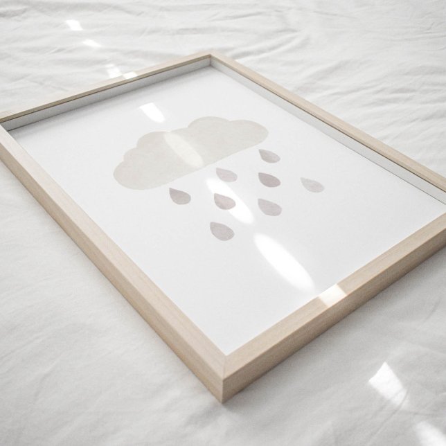 Vattenfärgsmoln och regn poster Neutralt och regn (Skapare uppladdad)