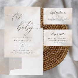 Vattenfärgsmoln Oh Baby Shower Inbjudningar