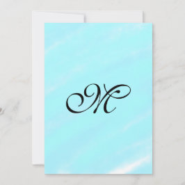 Vattenfärgsmonogram för blå grönt lägga till brev  inbjudningar