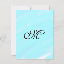 Vattenfärgsmonogram för blå grönt lägga till brev  vykort