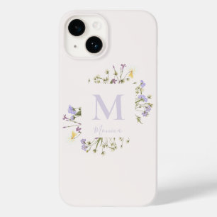 vattenfärgsmonogram för blommigt
