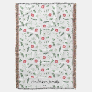 vattenfärgsmonogram pastel helgdag monogram filt